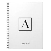 Professioneel zwart-wit monogram initiaal schrift