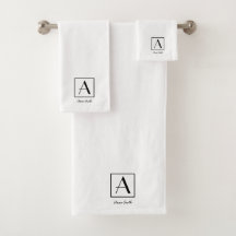 Professioneel Zwart & Wit Monogram Initiaal Script