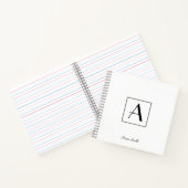 Professioneel Zwart & Wit Monogram Initiaal Script Notitieboek (Binnen)