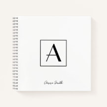 Professioneel Zwart & Wit Monogram Initiaal Script