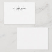 Professioneel zwart-wit monogram notitiekaartje (Voorkant / Achterkant)