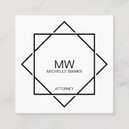 Professioneel zwart-wit monogram Visitekaartje