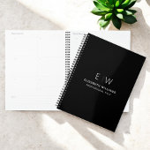 Professioneel Zwart Wit Monogram Zakelijk Initiaal Planner