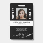 Professioneel zwart-wit notaris-ondertekeningsagen badge (Voorzijde)