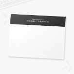 Professioneel zwart-wit notitieblok<br><div class="desc">De professionele Blocnote kenmerkt douanenaam en tekst in witte klassieke serif doopvontstijl,  op zwarte bovengrens,  op witte achtergrond.</div>