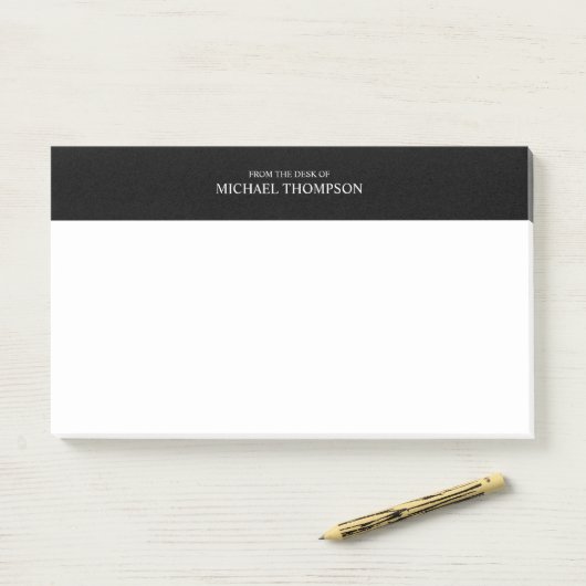 Professioneel zwart-wit post-it® notes (Op bureau)