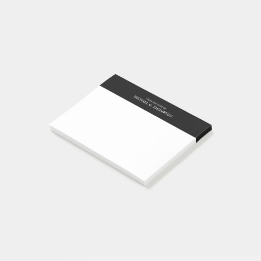 Professioneel zwart-wit post-it® notes (Schuin)