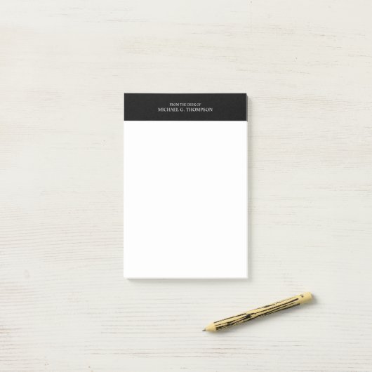 Professioneel zwart-wit post-it® notes (Op bureau)