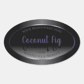 Professioneel zwart-wit productlabels Blauw Lijst Ovale Sticker (Voorkant)