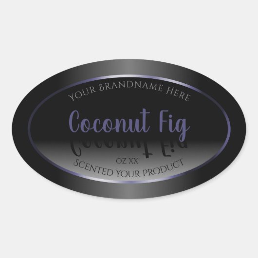 Professioneel zwart-wit productlabels Blauw Lijst Ovale Sticker (Voorkant)