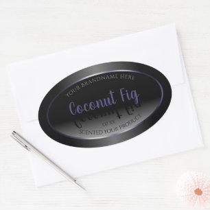 Professioneel zwart-wit productlabels Blauw Lijst Ovale Sticker