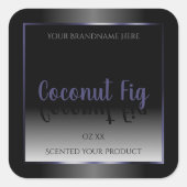 Professioneel zwart-wit productlabels Blauw Lijst Vierkante Sticker (Voorkant)