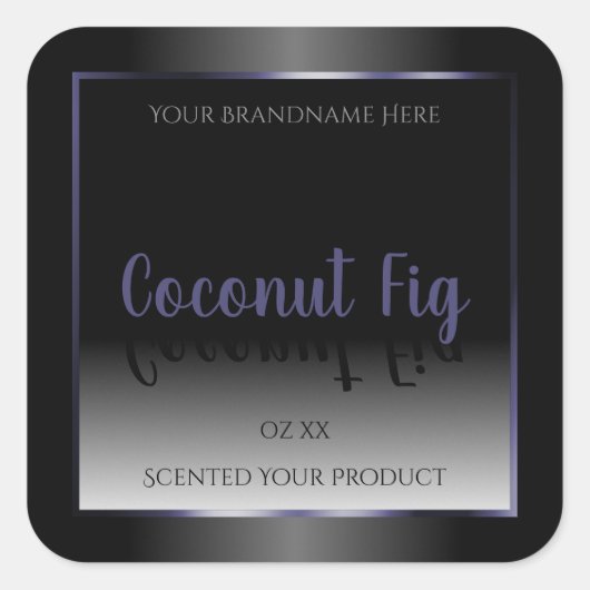 Professioneel zwart-wit productlabels Blauw Lijst Vierkante Sticker (Voorkant)