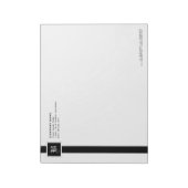 Professioneel zwart-wit Stripe monogram Notitieblok (Linkerzijde)