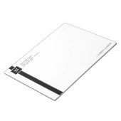 Professioneel zwart-wit Stripe monogram Notitieblok (Schuin)