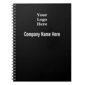 Professioneel zwart-wit, uw Logo hier Notitieboek (Voorkant)