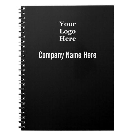Professioneel zwart-wit, uw Logo hier Notitieboek (Voorkant)