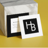 Professioneel zwart-wit uw Logo Vierkante Visitekaartje