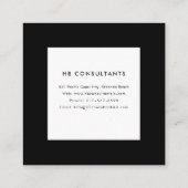 Professioneel zwart-wit uw Logo Vierkante Visitekaartje (Achterkant)