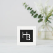 Professioneel zwart-wit uw Logo Vierkante Visitekaartje (Staand voorkant)