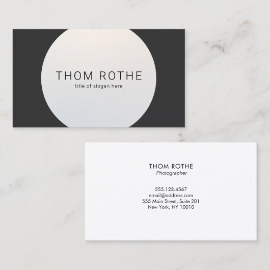 Professioneel zwart wit verloopcirkelontwerp visitekaartje (Voorkant / Achterkant)