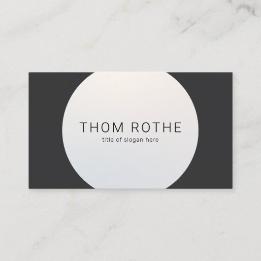 Professioneel zwart wit verloopcirkelontwerp visitekaartje (Voorkant)