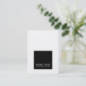 Professioneel zwart-wit vierkant, modern visitekaartje (Staand voorkant)