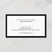 Professioneel zwart-wit Visitekaartje (Achterkant)