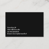 Professioneel zwart wit visitekaartje (Achterkant)