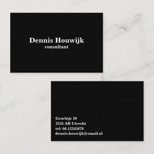 Professioneel zwart wit visitekaartje (Voorkant / Achterkant)