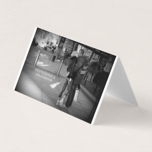 Professioneel zwart/wit vouwbaar Visitekaartje