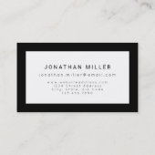 Professioneel zwart-witminimalistisch Lijst Visitekaartje (Achterkant)