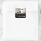 Professioneel zwart & zilver onroerend goed Dank u Vierkante Sticker (Tas)