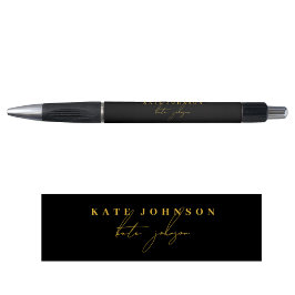 Professioneel Zwarte Goud Signature Script Monogra Pen