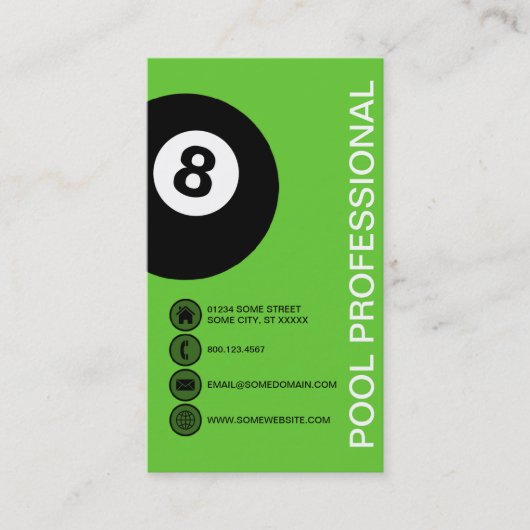 PROFESSIONELBLOKKEN VAN POOL VISITEKAARTJE (Voorkant)