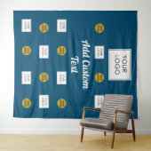 Professionele 2 Aangepaste Business Logo Blauwe Ac Wandkleed (In Situ (horizontaal))