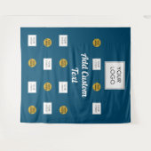 Professionele 2 Aangepaste Business Logo Blauwe Ac Wandkleed (Voorkant (horizontaal))