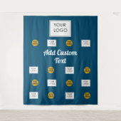 Professionele 2 Aangepaste Business Logo Blauwe Ac Wandkleed (Voorkant)
