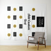 Professionele 2 aangepaste zakelijke Logo-achtergr Wandkleed (In Situ (horizontaal))