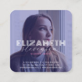 Professionele 2 foto's Roze en Paars Abstract Vierkante Visitekaartje (Achterkant)