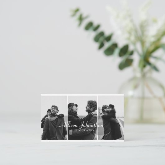 Professionele 3 fotoscriptfotografie visitekaartje (Staand voorkant)