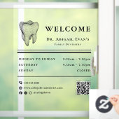 Professionele 3D Tand Icoon Tandarts Openingstijde Raamsticker (Huis)