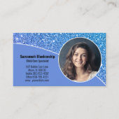 Professionele aangepaste blauwfoto-QR-code op acht Visitekaartje (Voorkant)