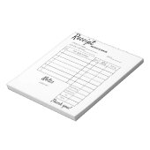 Professionele aangepaste bonnen voor bedrijven notitieblok (Linkerzijde)