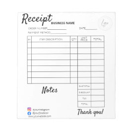 Professionele aangepaste bonnen voor bedrijven notitieblok