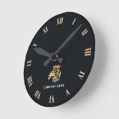 Professionele Aangepaste Elegante Leeuw Logo Ronde Klok (Hoek)