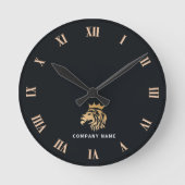 Professionele Aangepaste Elegante Leeuw Logo Ronde Klok (Voorkant)