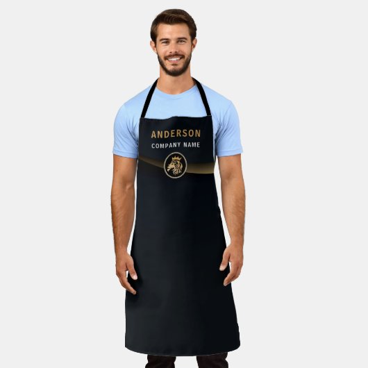 Professionele Aangepaste Elegante Leeuw Logo Schort (Gedragen)