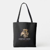 Professionele Aangepaste Elegante Leeuw Logo Tote Bag (Achterkant)