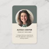 Professionele Aangepaste Foto QR Code Groen Profie Visitekaartje (Voorkant)